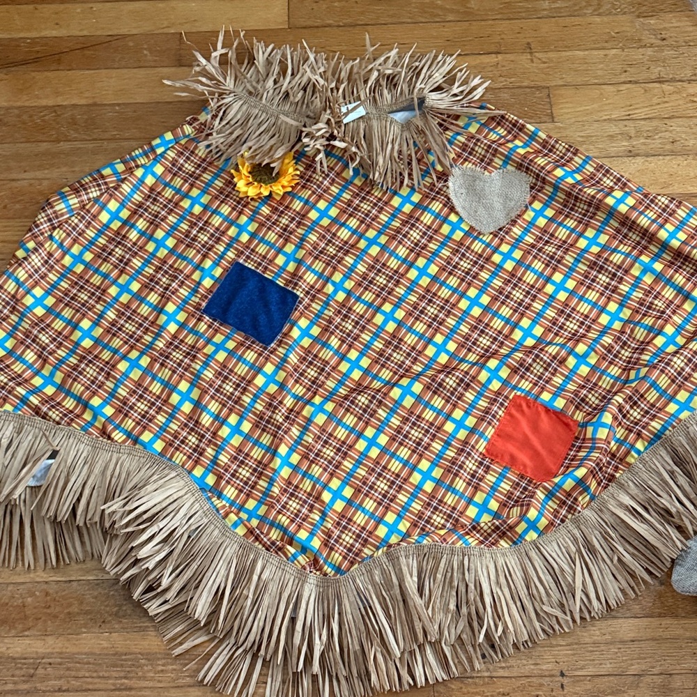 Scarecrow Poncho with Hat & Necklace